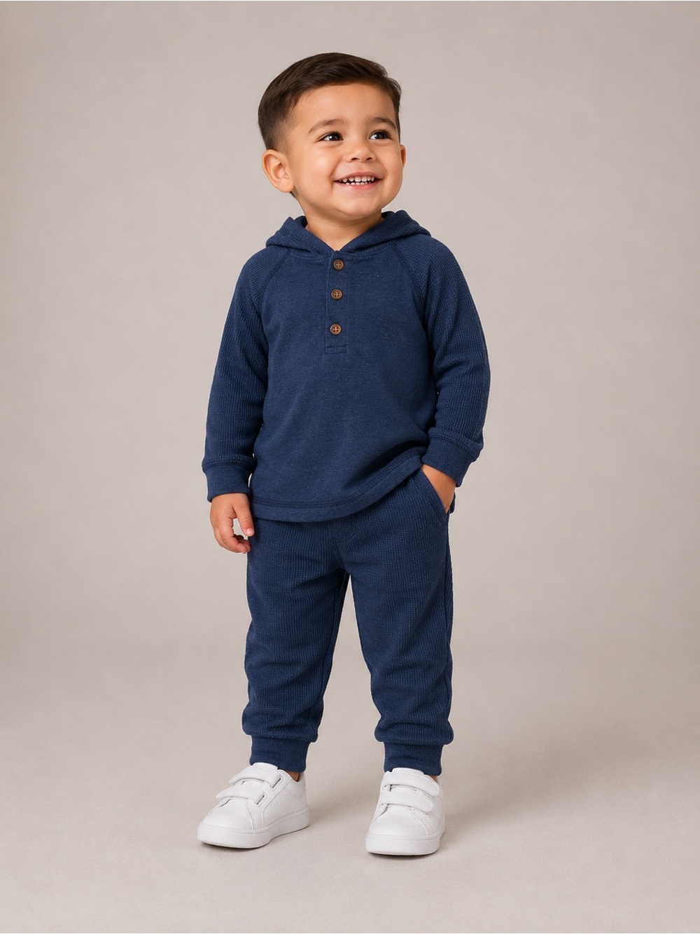 Carter's Toddler 2-Piece Thermal Hooded Tee & Jogger Set in Navy Size 24M